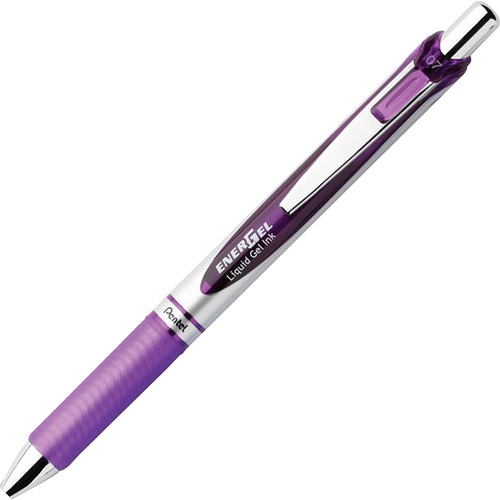 Gel Pen,Retractable,Metal Tip,.7mm,Violet Barrel/Ink