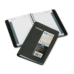 Daily Appointment Book, 12 Mths Jan-Dec, 4-7/8"x8", Black