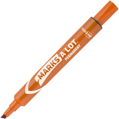 Large Permanent Ink Markers, Chisel Point, Orange Ink