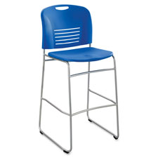 Sled Base Bistro Chair, 350lb Cap, 18"x22"x45", Black