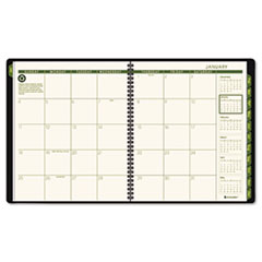 Recycled Monthly Planner, 13-Mth,Jan-Jan, 9"x11", GN