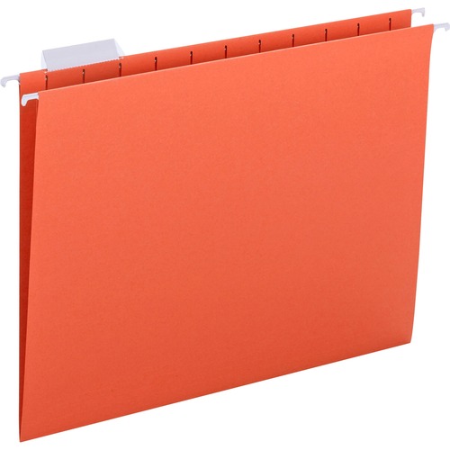 Colored Hanging Folders, 1/5 Tab Cut, Ltr, 25/BX, Orange