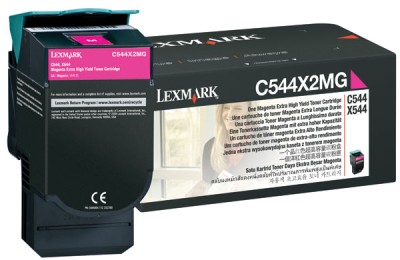 Genuine OEM Lexmark C544X2MG Extra Hi-Yield Magenta Toner Cartridge (4000 page yield)