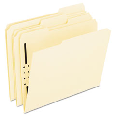 Fastener File Folders, Letter, 1/3 AST Cut, 25/BX, Manila