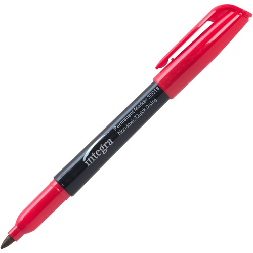 Permanent Marker,Fine Point,Fade/Water Resistant,Red