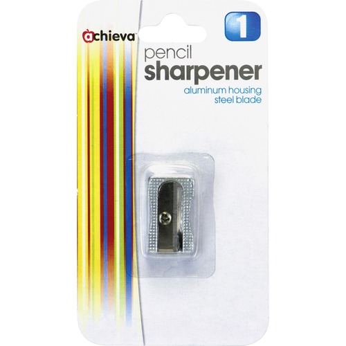 Aluminum Pencil Sharpener, 3/8", Metallic Silver