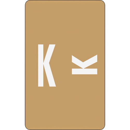 Color Coded Label, "K", 100/PK, Light Brown