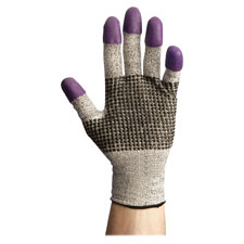 Nitrile Gloves,Breathable,Dotted Palm Grip,Medium,Purple