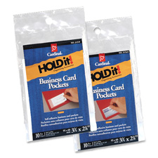 Business Card Pockets,Top Load,3-3/4"x2-3/8",10/PK,Clear