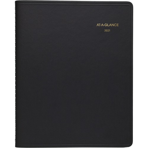 Weekly/Monthly Appointment Book,Jan-Dec,8-1/4"x10-7/8",Black