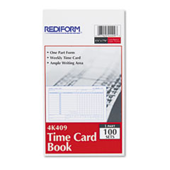 Time Card Pads, For Weekly Time, 4-1/4"x7", Manila