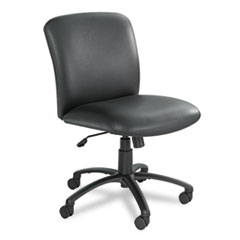 Mid-Back Chair, 27"x30-1/4"x36-1/2"-40-1/2", Black Vinyl