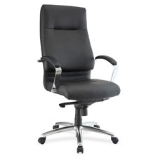 Modern Hi-Back Exec Chair, 27-1/4"x28-3/4"x48-1/2", Black
