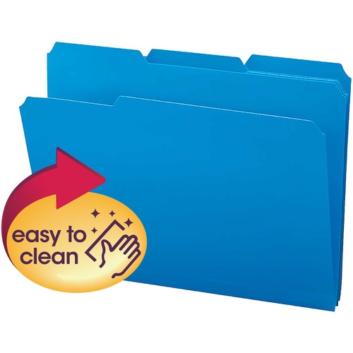 Inn Dura File Folders, 9" High Front, Letter Size, Blue