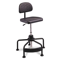 Industrial Chair, Seat 16-1/4"x16-1/4, Back 14-1/2"x9",Black
