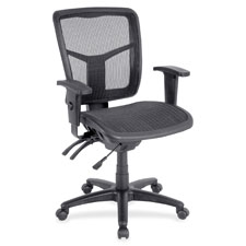 Mesh Swivel Midback Chair, 25-1/4"x23-1/2"x40-1/2", BKSR