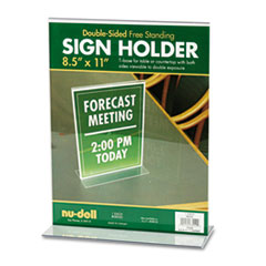 Standing Sign Holder, T-Frame, 8-1/2"x11", Clear Acrylic