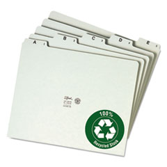 Pressbrd File Guides, A-Z, 1/5 Self Tab, Letter, GY/Green