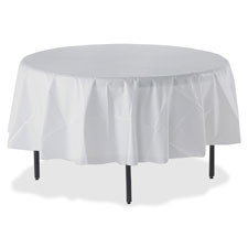 Round Tablecover, Plastic, 84" D, 4PK/CT, WE