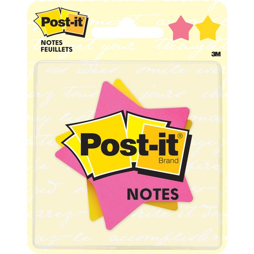 Shaped Note Pads, Star, 3"x3", 75 Sheets, 2/PK, YW