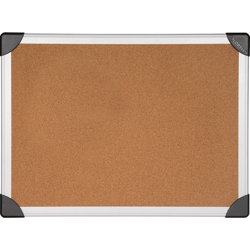 Cork Board, 3'x2', Aluminum, Silver/Brown