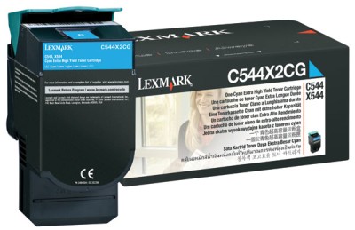 Genuine OEM Lexmark C544X2CG Extra Hi-Yield Cyan Toner Cartridge (4000 page yield)