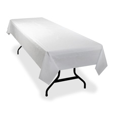 Plastic Tablecover Roll, 40"x300', 6RL/CT, White