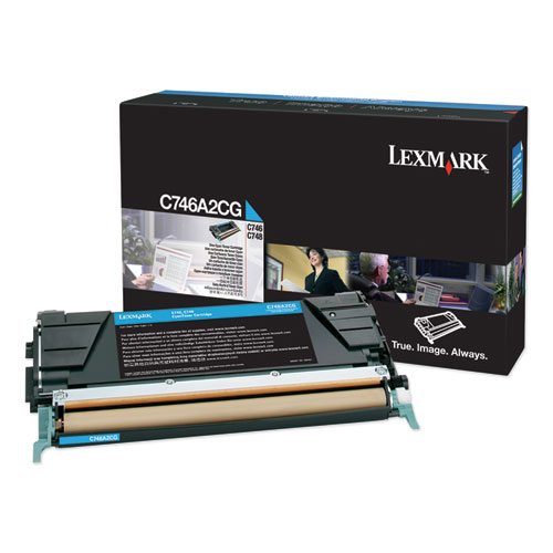 Genuine OEM Lexmark C746A2CG Cyan Toner (7000 Page Yield)