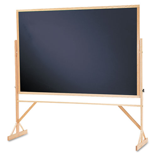 Chalkboard, w/Hardwood Frame, 48"x72", Black/Oak