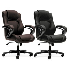 High Back Exec Chair, 26"x28"x43-1/4", Brown