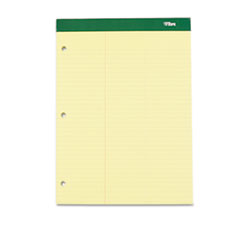 Legal Pad,Perforated,Law Rule,3-Hole Punch,Letter,Canary
