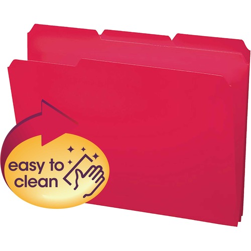 Inn Dura File Folders, 9" High Front, Letter Size, Red