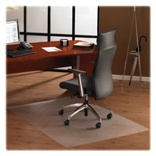 Hard Floor Chairmat,Smooth Back,Rectangular,48"x53",Clear