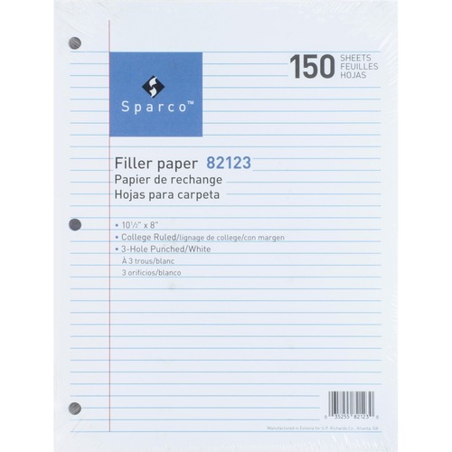 Filler Paper, College Ruled, 16lb., 10-1/2"x8", 150/PK, WE