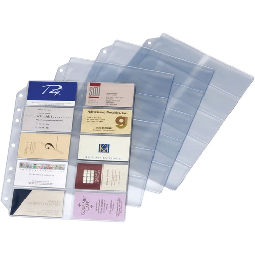 Refill Pages, For Card File Binder, 10/PK, Clear