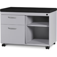 Lorell  Storage Cabinet, B/F, 2-Shelf, 30-1/2"x18-1/4"x22-3/8", BK