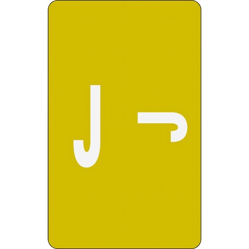 Color Coded Label, "J", 100/PK, Yellow