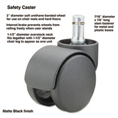 Casters, B Stem/S Wheel, Oversize Neck, 7/16"x7/8", Black
