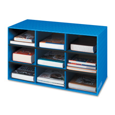 9 Compartment Classroom Cubby, 16"x28-1/4"x13", Blue