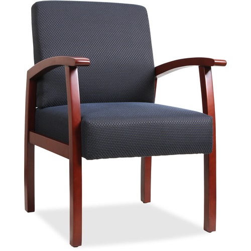 Guest Chairs, 24"x25"x35-1/2",Midnight Blue/Cherry frame