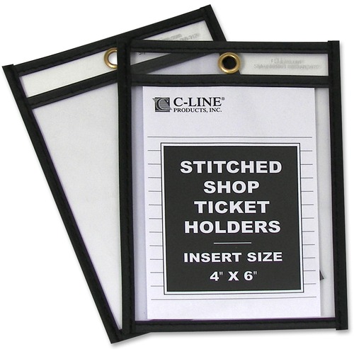 Shop Ticket Holder, Stitched, 4"x6", 25/BX, Clear Vinyl