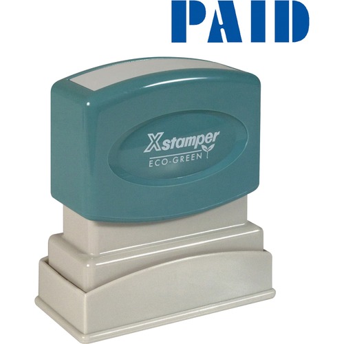 Paid Ink Stamp, 1/2"x1-5/8", Blue Ink