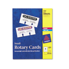 Laser/Inkjet Rotary Cards, 2-1/8"x4", 8/Sht, 400/BX, White