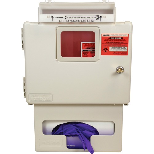 Sharps Container System,Locking,Glovebox,Wall Mount, 5 Qt.