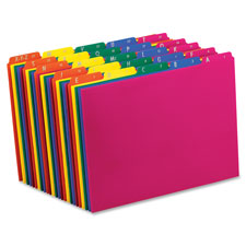 File Guides, Poly Top-Tab, 1/5 Cut, A-Z, 25/Set, Assorted