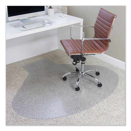 Chairmat F/Carpet, Med Pile, w/Lip, 60"x66", Clear