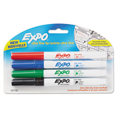 Dry Erase Markers, Ultra Fine, 4/PK, Ast