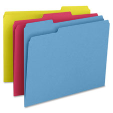 File Folder,1-Ply,1/3 Cut Assorted Tabs,Letter,100/BX,YW