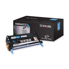 Genuine OEM Lexmark X560A2CG Cyan Toner Printer Cartridge (4000 page yield)
