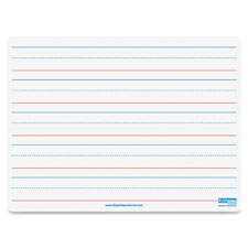 Magnetic Dry Erase Board, 9"x12", Ruled, Red/Blue